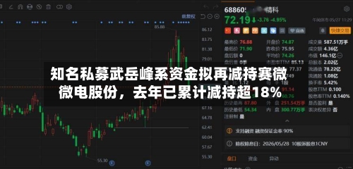知名私募武岳峰系资金拟再减持赛微微电股份，去年已累计减持超18%-第2张图片